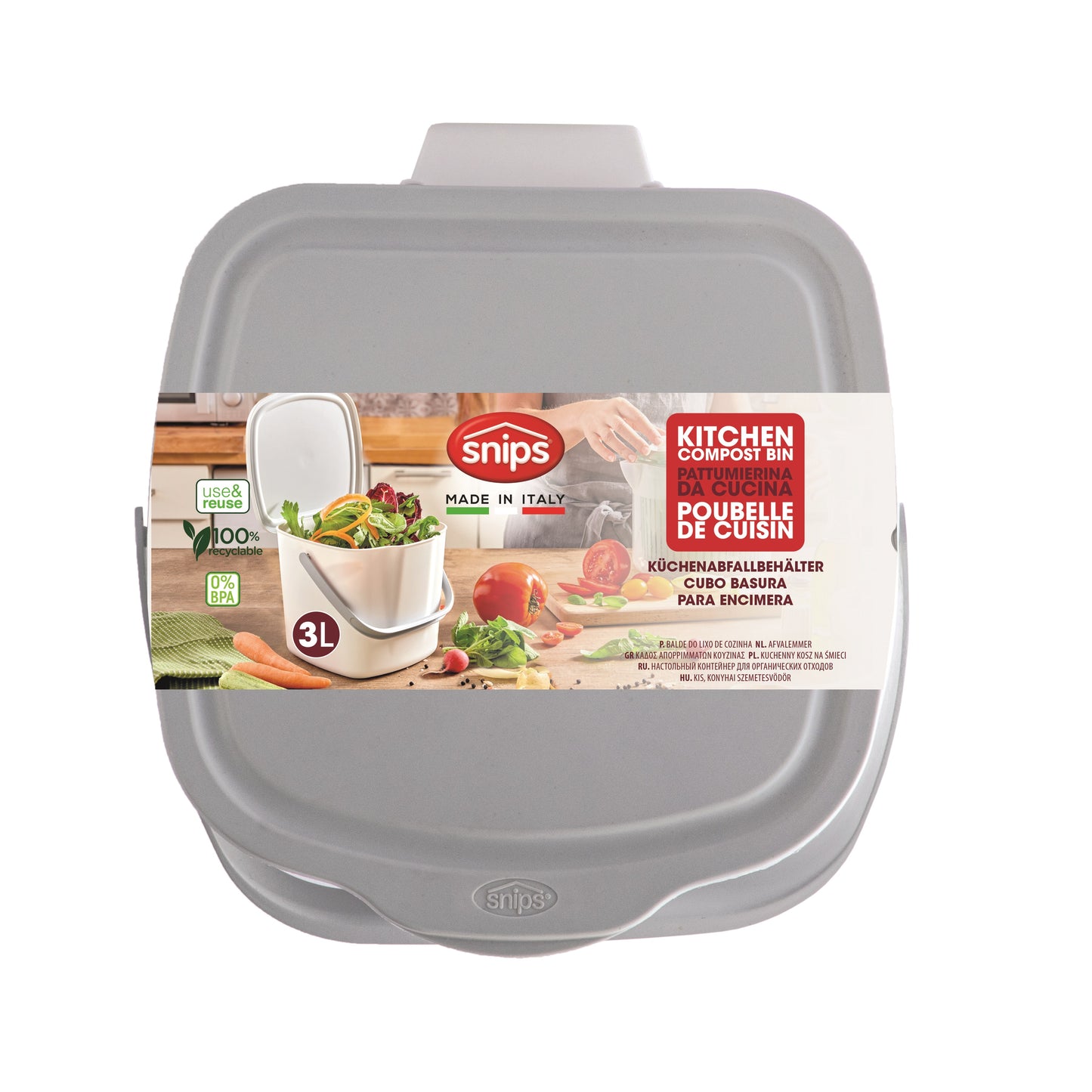 Cubo orgánico separador para encimera